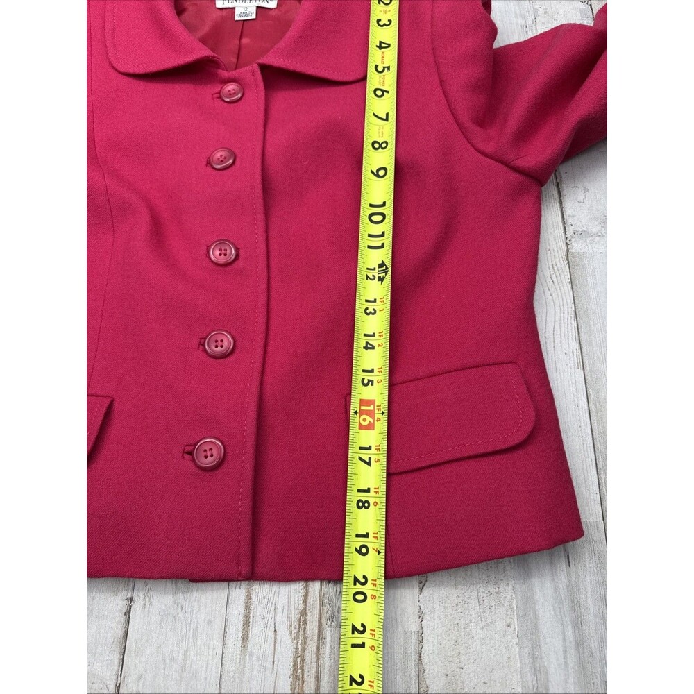 Pendleton Wool Blazer Coat Sz 12 Pink Corpcore Office Quiet Luxury Vintage - Picture 7 of 13